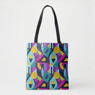 Tote Bag Doodles rétro : pop art géométrique.