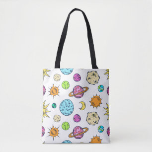 Tote Bag Doodles spatiaux Arrière - plan cosmique
