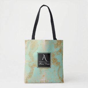 Tote Bag D'or minable de turquoise de *~* de parties