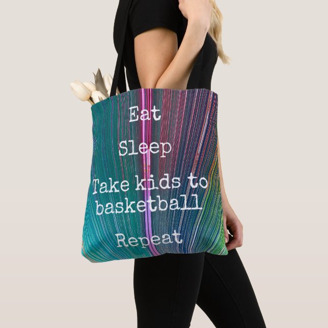Tote Bag Dormir turquoise De Manger Rose Emmener Les Enfant (De près)