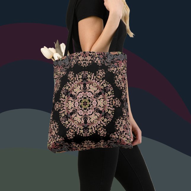 Tote Bag Dot Mandala Flower Brown et gris (Créateur téléchargé)