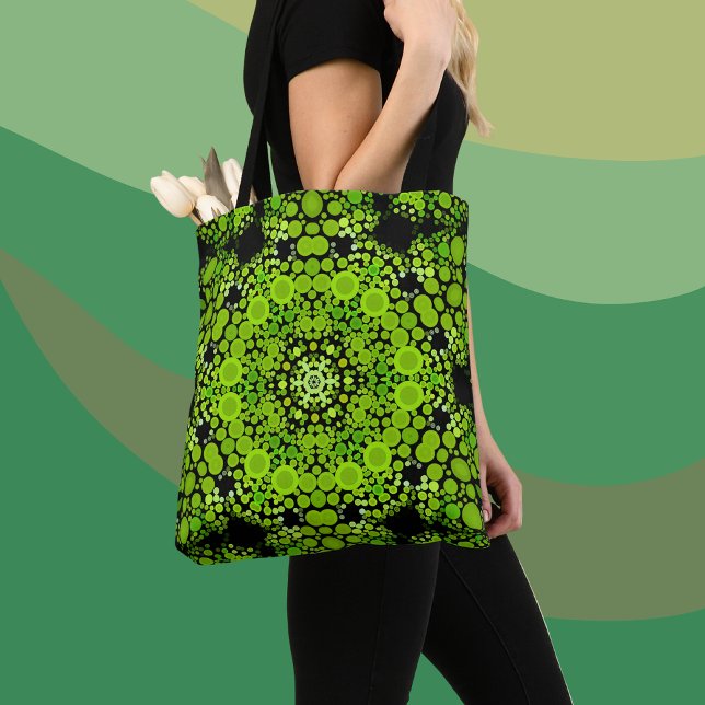 Tote Bag Dot Mandala Flower Green (Créateur téléchargé)