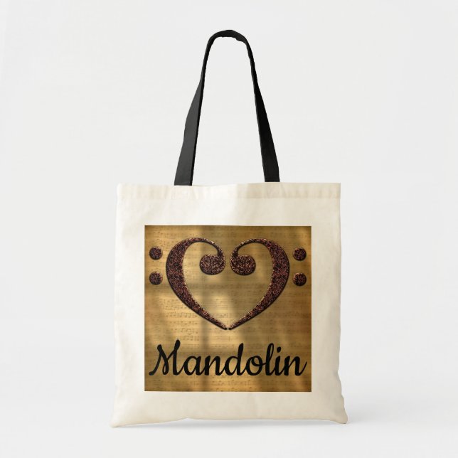 Tote Bag Double basse Clef Heart Mandolin (Devant)