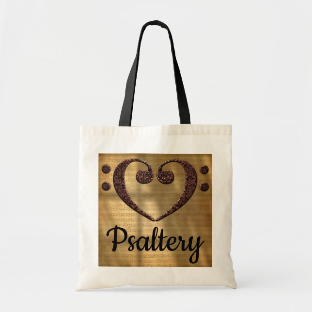 Tote Bag Double basse Clef Heart Psaltery (Devant)