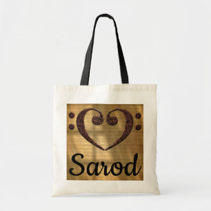 Tote Bag Double Basse Clef Heart Sarod