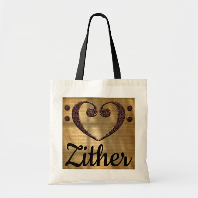 Tote Bag Double basse Clef Heart Zththththththare (Devant)