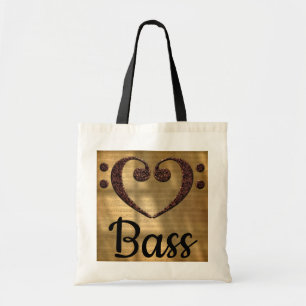Tote Bag Double basse de coeur de clef basse