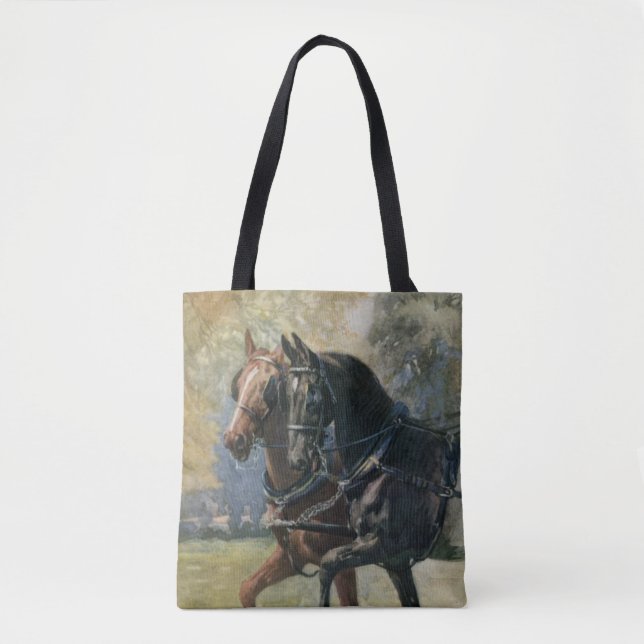 Tote Bag Double peinture de cheval de gingembre de beauté (Devant)