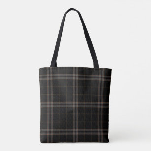 Tote Bag Double plaid de tartan jaune gris noir