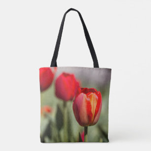 Tote Bag Double texture de tulipe rouge