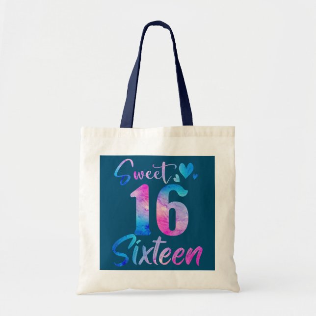 Tote Bag Douce 16e fête d'anniversaire Seize (Devant)