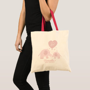 Tote Bag Douce éléphant rose Fille Baby Shower