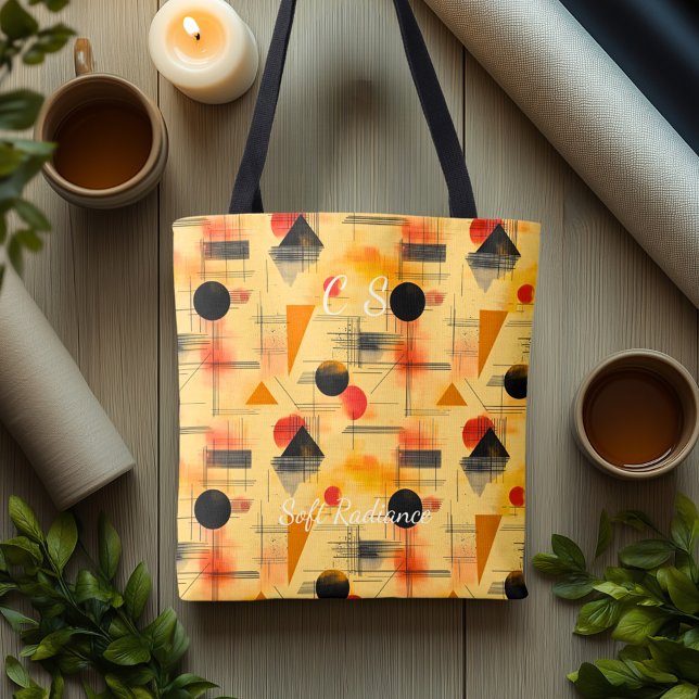 Tote Bag Douce radiance Abstrait – Beige chaud, Orange, Noi (Créateur téléchargé)