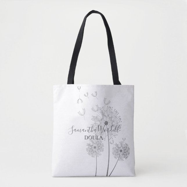 Tote Bag Doula Services de naissance Fleurs délicates (Devant)