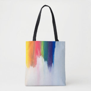 Tote Bag Douleur abstraite jaune, orange, rouge, verte et b
