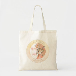 Tote Bag Doux Floral Aquarelle Bunny Joyeux Nom de Pâques