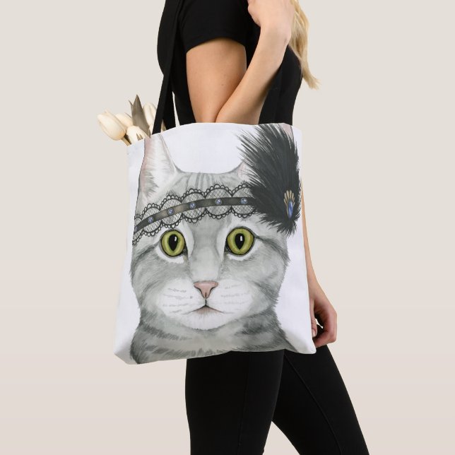 Tote Bag Downton Cat | Bejewted With Lace (De près)
