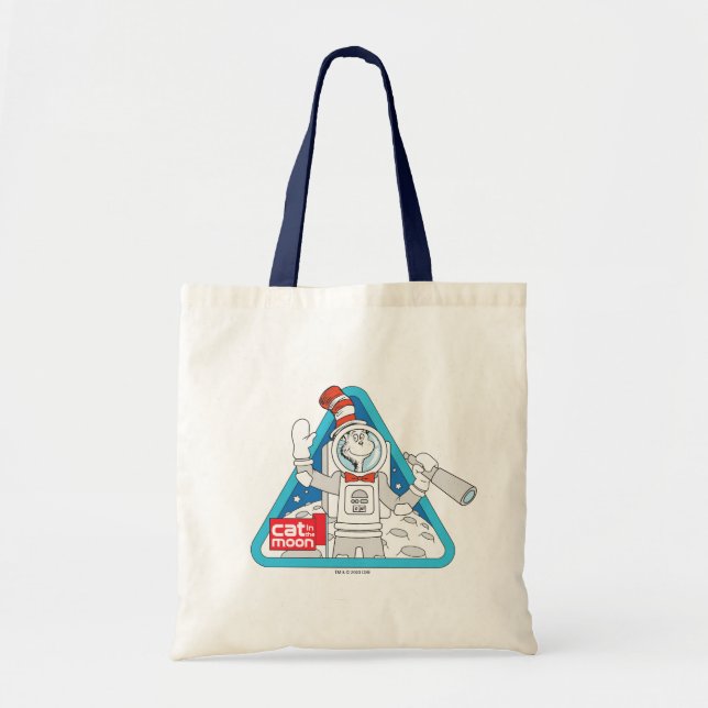 Tote Bag Dr Seuss | Cat in the Moon Outer Space Graphic (Devant)
