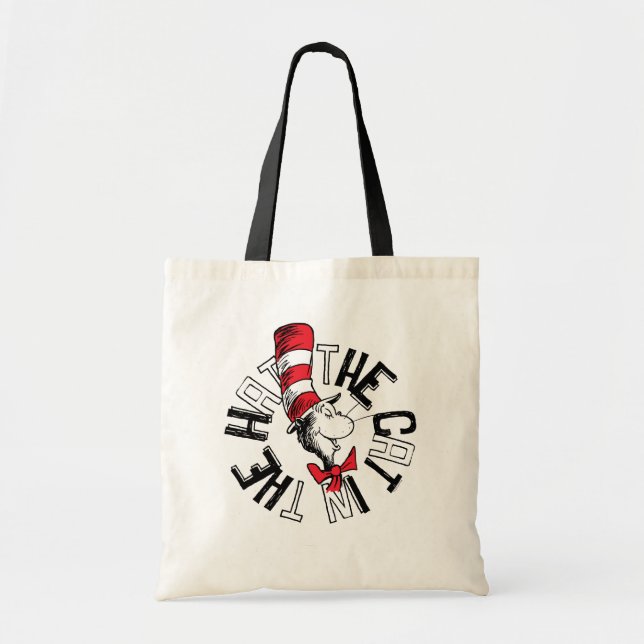 Tote Bag Dr Seuss | Chat dans l'art rond Casquette (Devant)