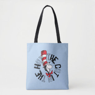 Tote Bag Dr Seuss Chat dans l'art rond Casquette