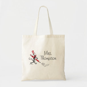 Tote Bag Dr Seuss   Chat dans le nom écrit du Casquette