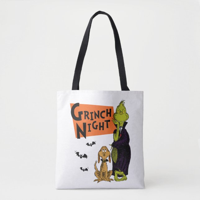 Tote Bag Dr Seuss | Hallowen Grinch Night Graphic (Devant)