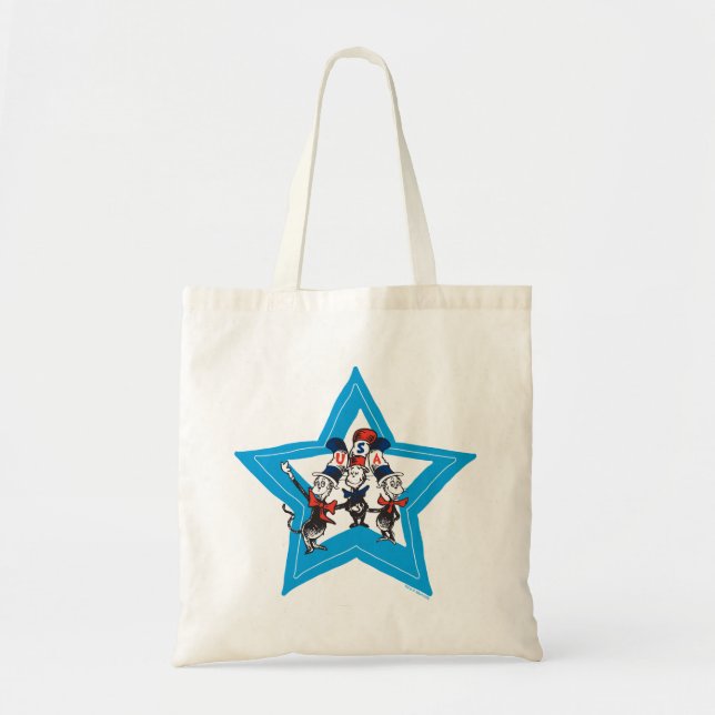 Tote Bag Dr Seuss | Little Cats USA Graphisme Casquette (Devant)