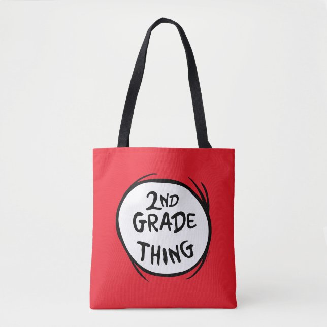 Tote Bag Dr Seuss | Thing One Thing Two - 2nd Grade Thing (Devant)