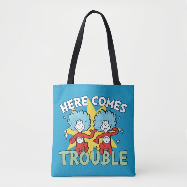 Tote Bag Dr Seuss | Une Chose Deux Ici, C'Est Difficile (Devant)