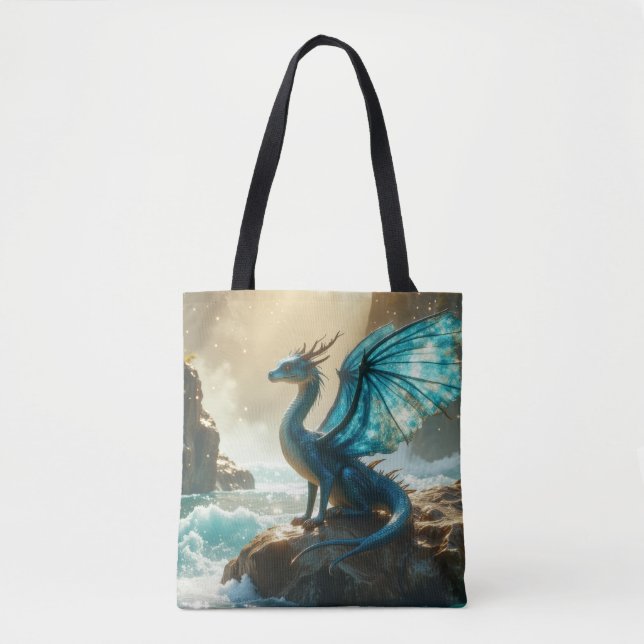 Tote Bag dragon bleu (Devant)