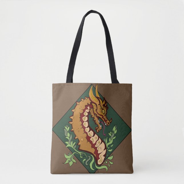 Tote Bag Dragon brun stylisé (Devant)