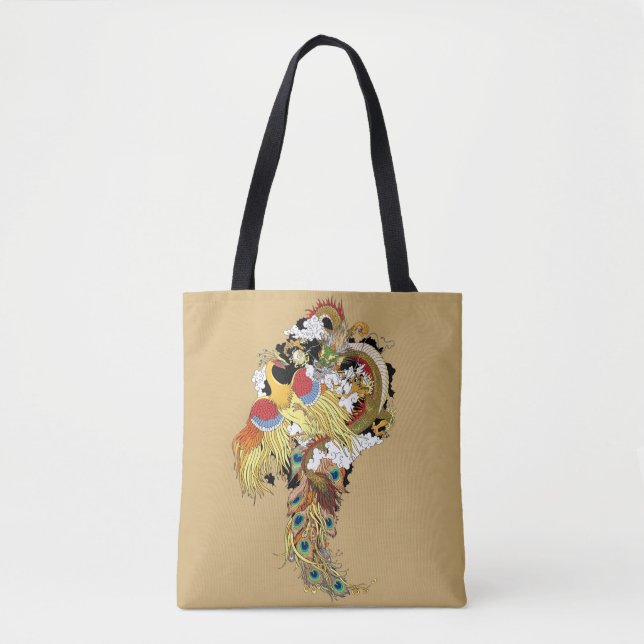 Tote Bag Dragon chinois et phoenix (Devant)