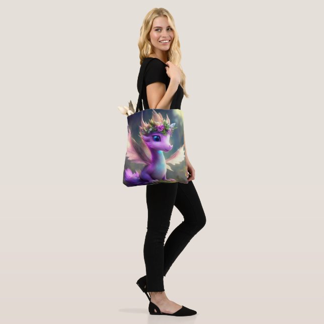 Tote Bag Dragon De Fée Violet (Croyez En Le Merveilleux) (Sur le modèle)