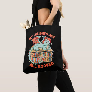 Tote Bag Dragon de Noël Mes vacances sont toutes réservées 
