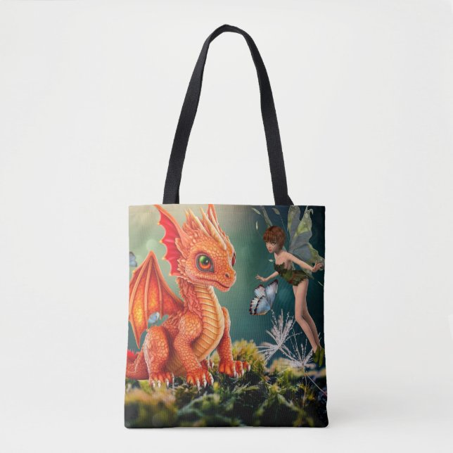 Tote Bag Dragon et Fée (Devant)