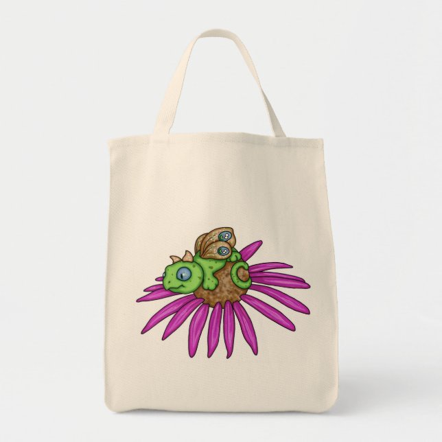 Tote Bag Dragon féerique sur un coneflower par Carrie (Devant)