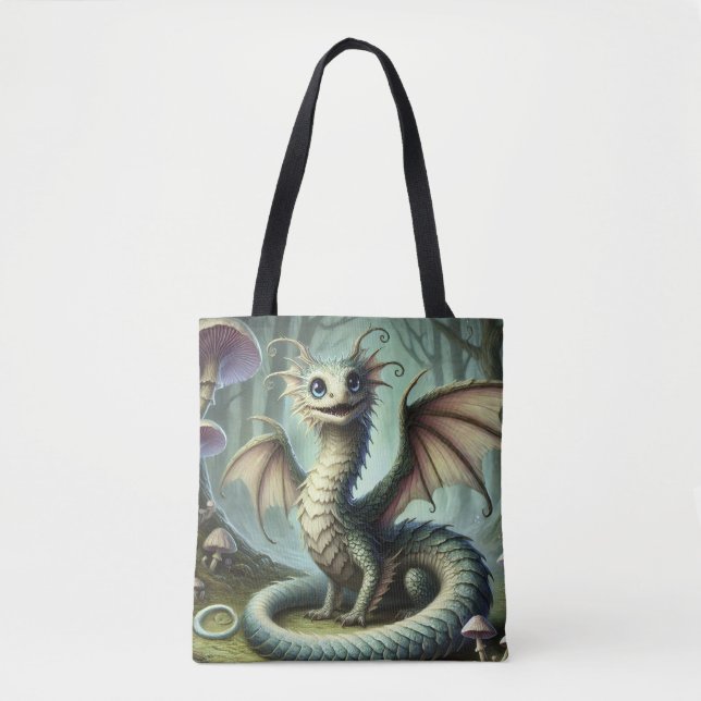 Tote Bag Dragon Jabberwocky Cute Imaginaire Créature Art (Devant)