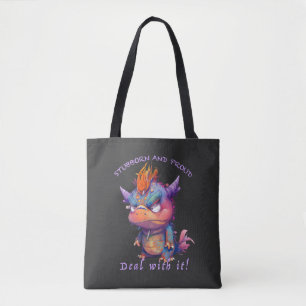 Tote Bag Dragon Stubborn Deal Avec Il Mignonne Adorable Drô