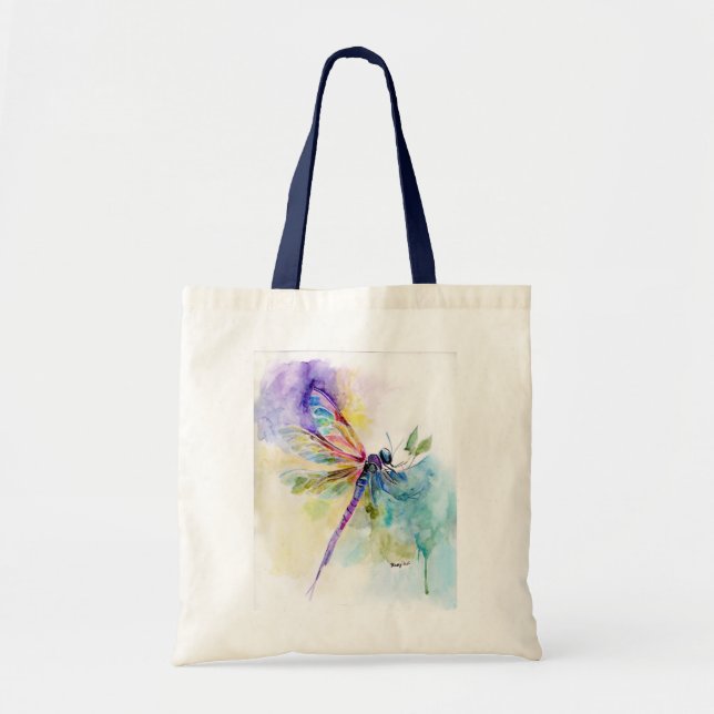 Tote Bag Dragonflies d'aquarelle (Devant)