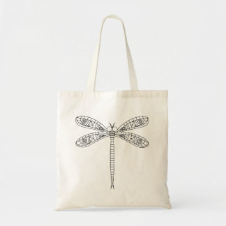 Tote Bag Dragonflies et Lys Fourre-tout à peindre