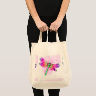 Tote Bag Dragonfly en verre tendu (rose)