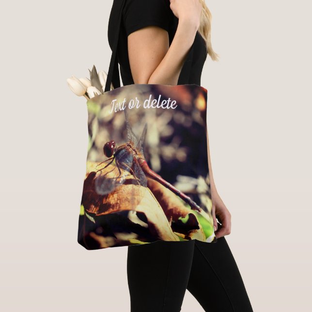 Tote Bag Dragonfly On Dried Leaf Close Up Personnalisé (De près)