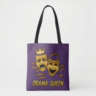 Tote Bag Drama Queen Comédie Et Tragédie Gold Theatre Masqu