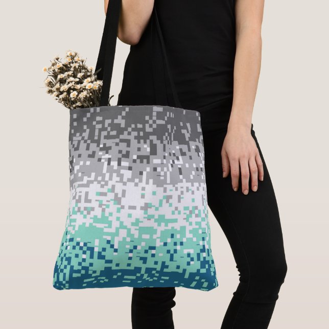 Tote Bag Drapeau Abstrait Frayromantique Trippy Pixelated (De près)