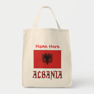 Tote Bag Drapeau albanais Albanie personnalisé rouge 