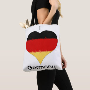 Tote Bag Drapeau allemand I Heart Allemagne