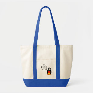 Tote Bag Drapeau allemand Parlant Mme Penguin Personnalisée