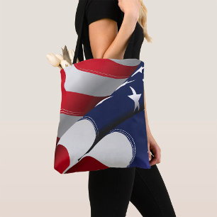 Tote Bag Drapeau américain patriotique Design étoiles et ra