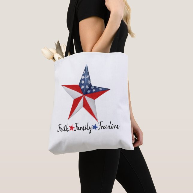 Tote Bag Drapeau américain patriotique personnalisé (De près)