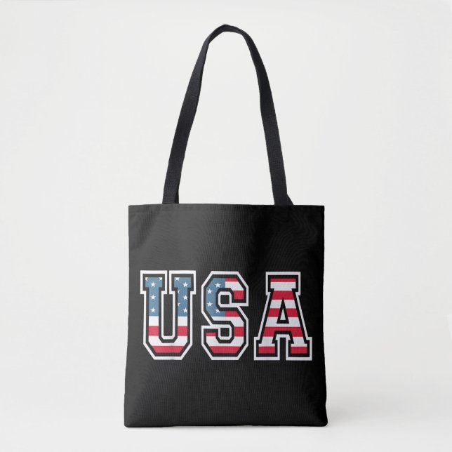 Tote Bag Drapeau Américain Patriotique Pour Hommes Femmes E (Devant)